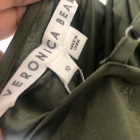 Veronica Beard Womens Chapel Dress Bright Army Green Size 10 NWT - Picture 10 of 11